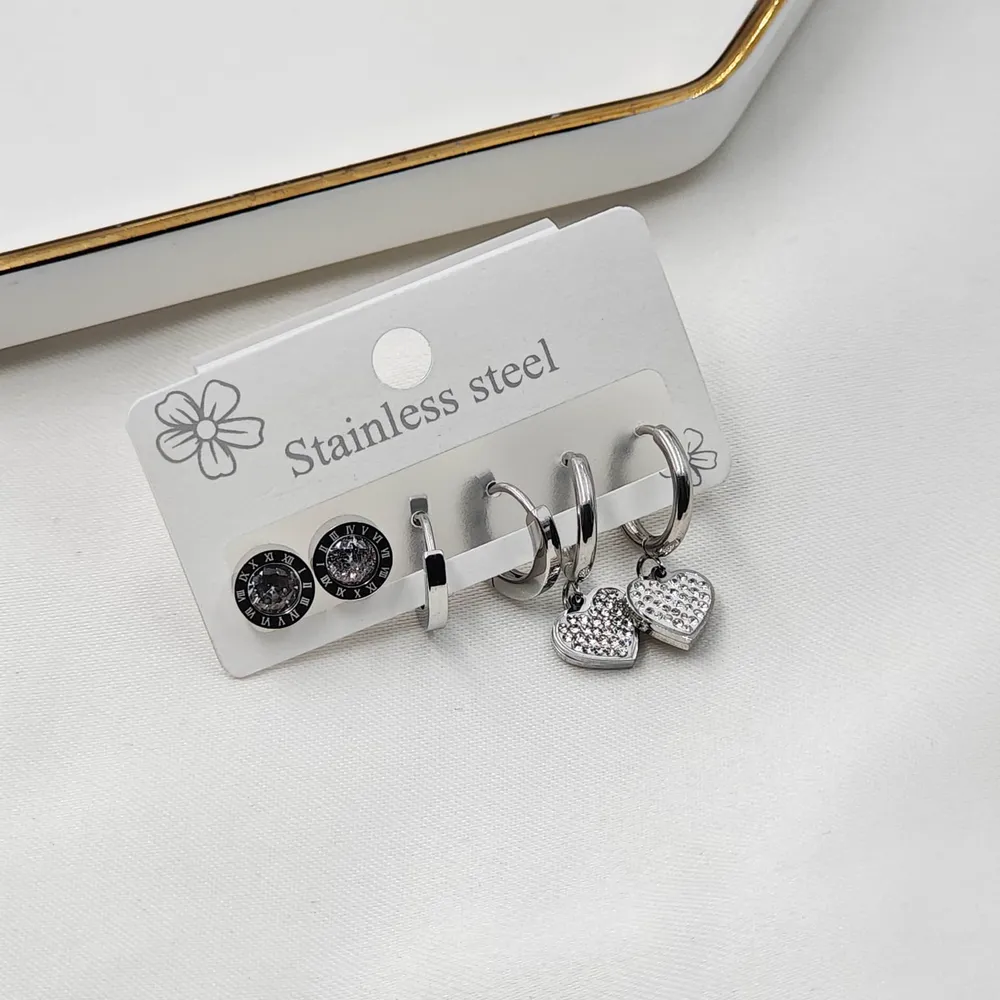 Stainless Steel Çelik Küpe Seti